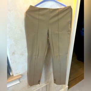 Theory - stretchy side zip khaki pants - size 2